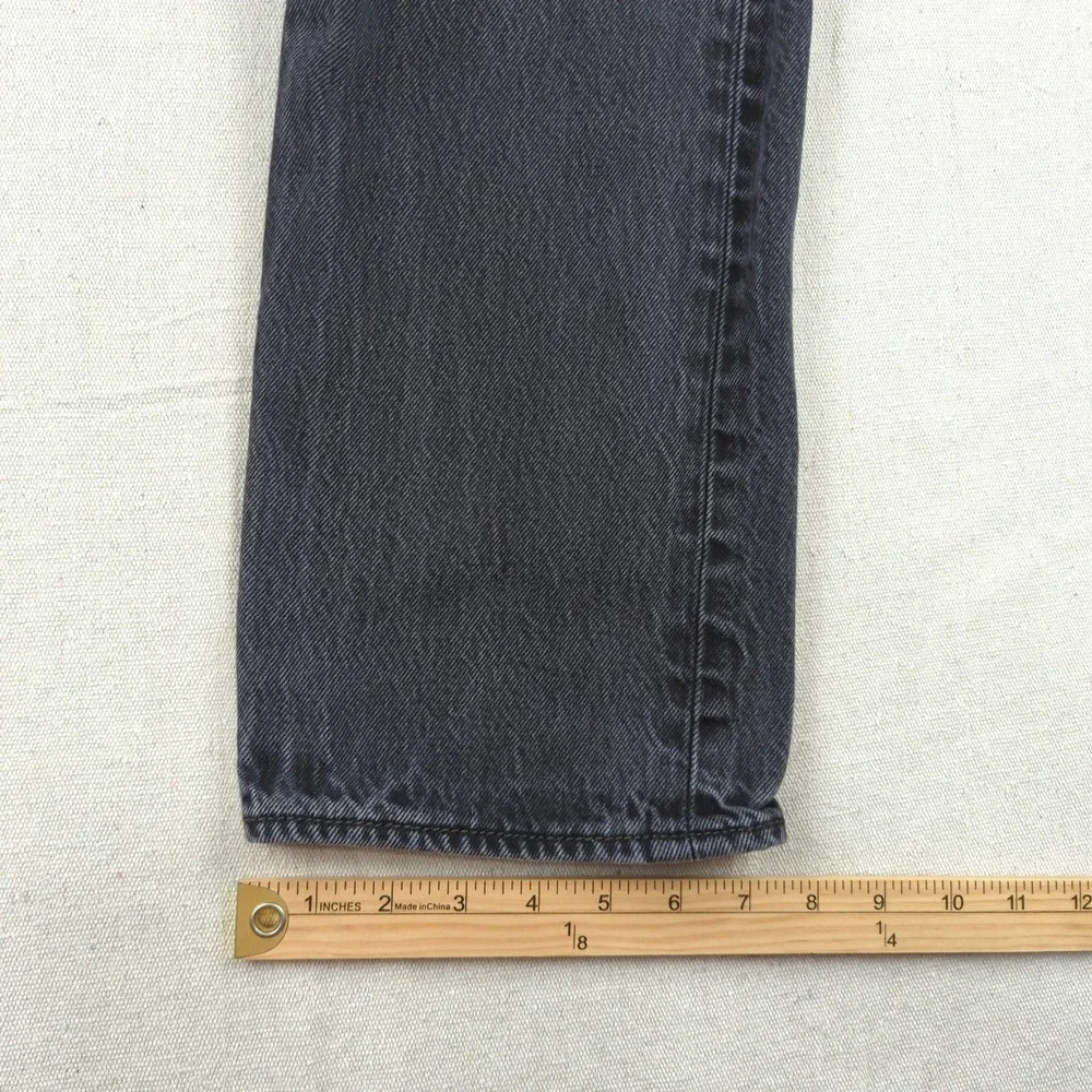 Levis 501 Jeans Mens 33x32* Black Button Fly Western Classic American Distressed